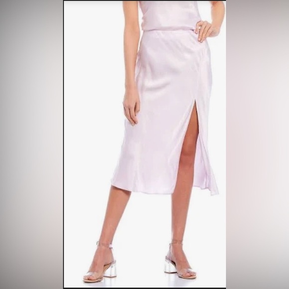 GB Gianni Bini Midi Satin Skirt with Side Slit - Picture 5 of 5